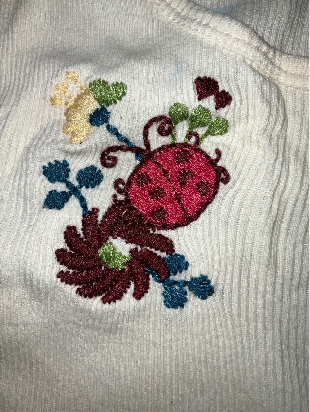No Boundaries Embroidered Tank Tops, Red and White, Size Small - Picture 6 of 9